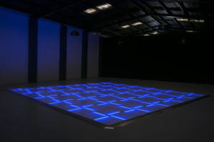 Blue LED dance floor