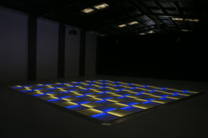 Blue and yellow LED dance floor