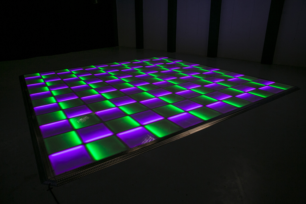 Purple and green LED dance floor