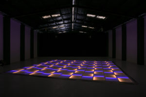 Blue and orange LED dance floor