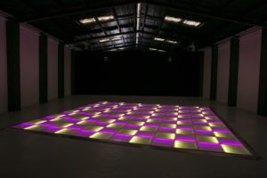 Purple and yellow LED dance floor