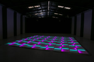 Purple and green LED dance floor