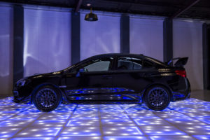 Product display on LED dance floor