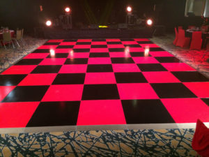 red and black dance floor