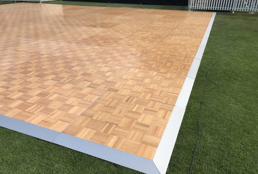 Parquetry dance floor at Domain Stadium