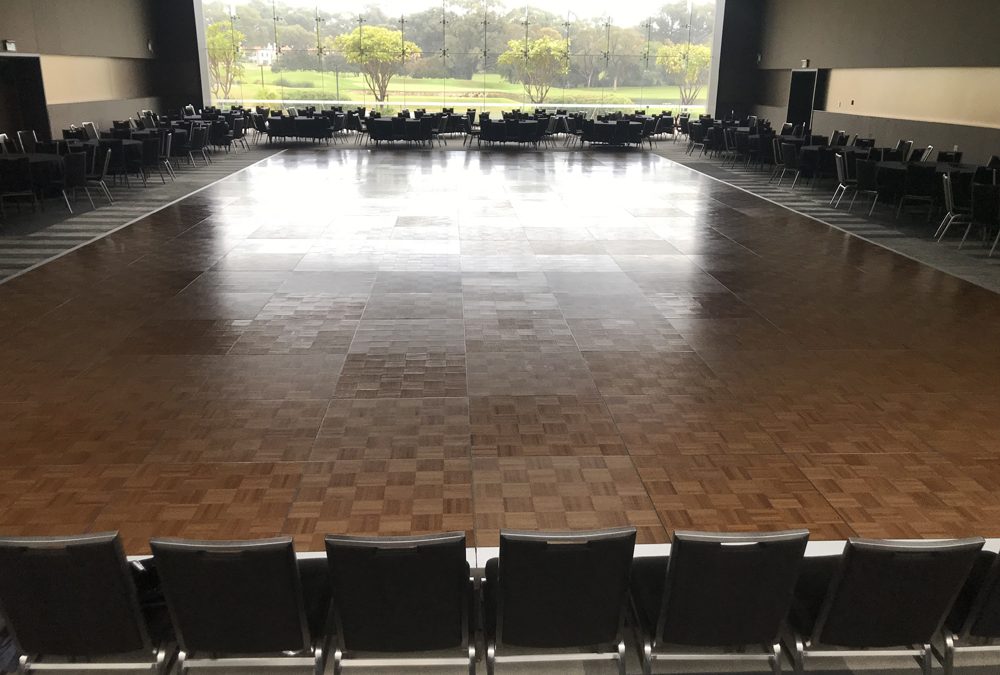 Parquetry dance floor for ballroom dancing competition