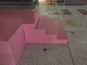 Pink stage with stairs