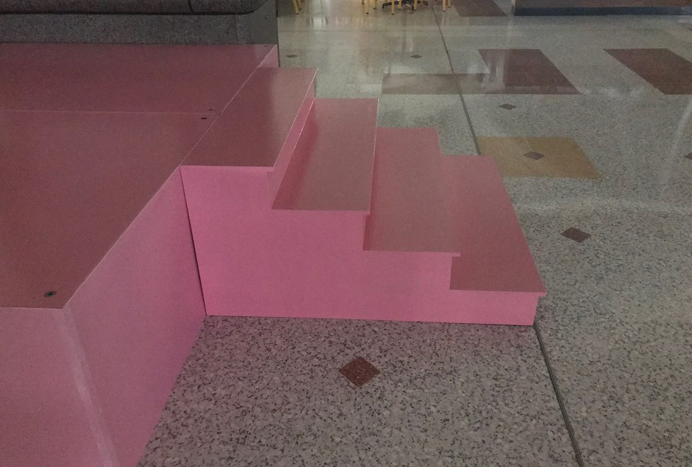 Pink stage with stairs