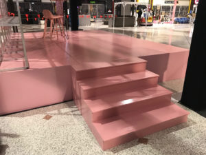 Pink stage with hard fascia