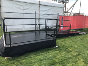 Stage and wheelchair ramp