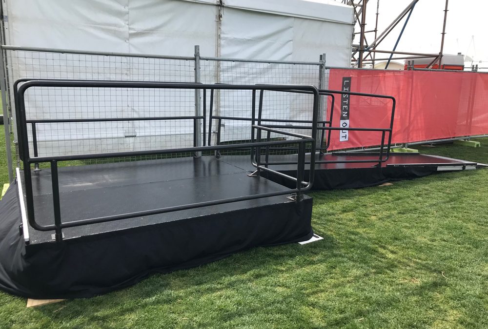 Stage and wheelchair ramp for music festival