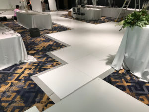 Custom shape white dance floor