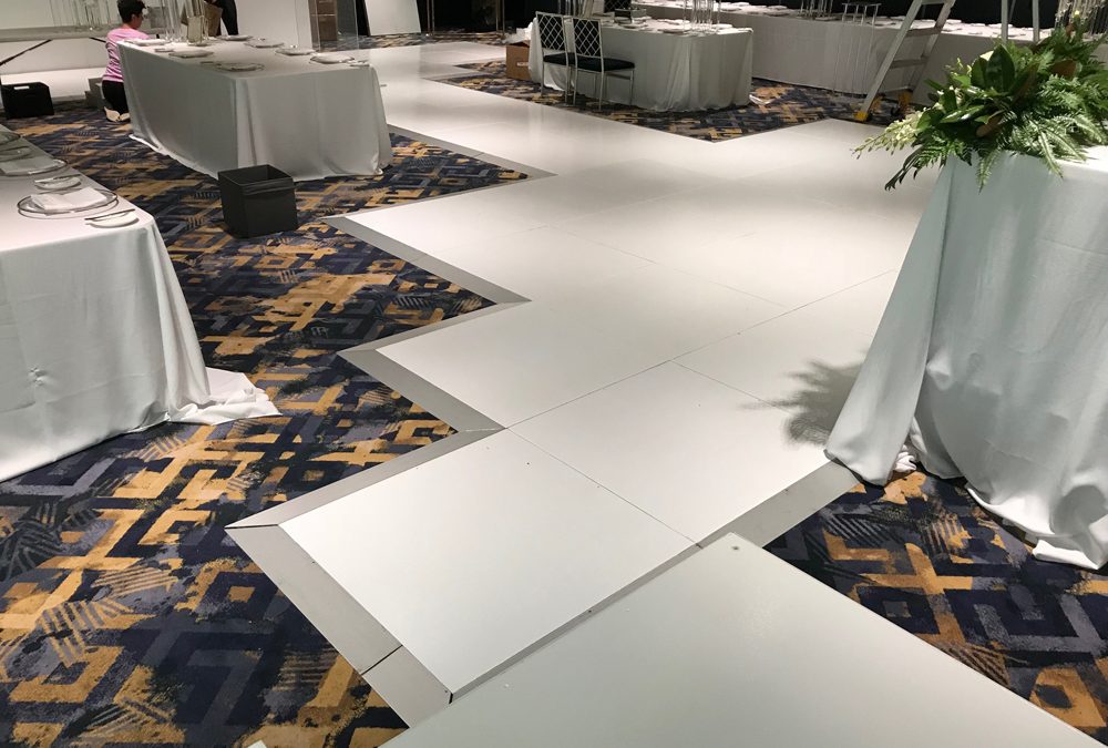 Custom shape white dance floor