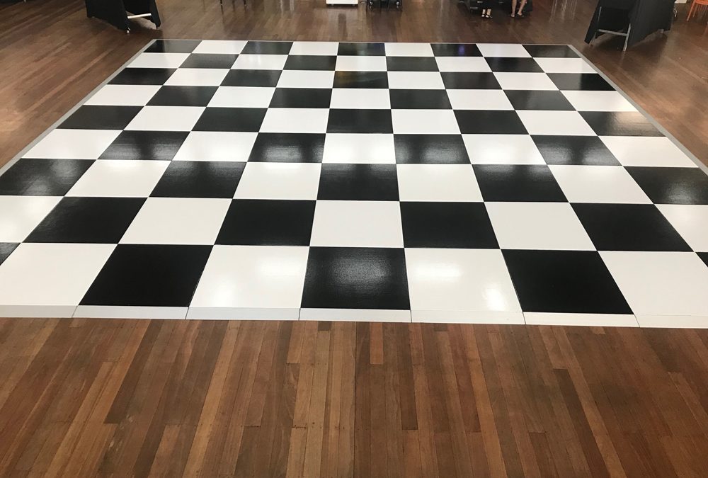 Checker board dance floor at University of W.A.