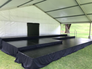 Black gloss tiered stage