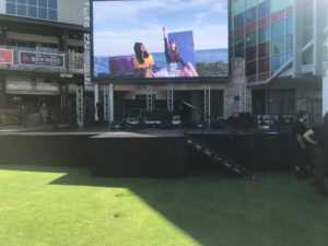 Outdoor event black gloss stage