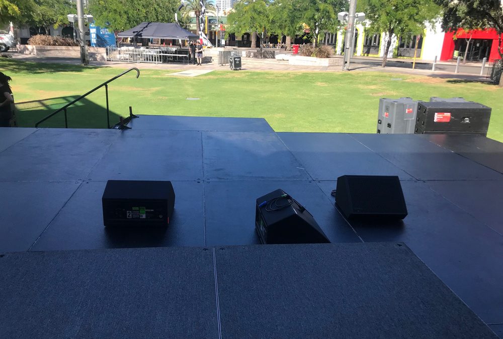 Stage set up on even ground