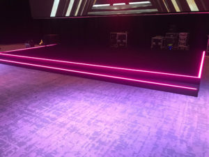 Custom LED strip insert to stage