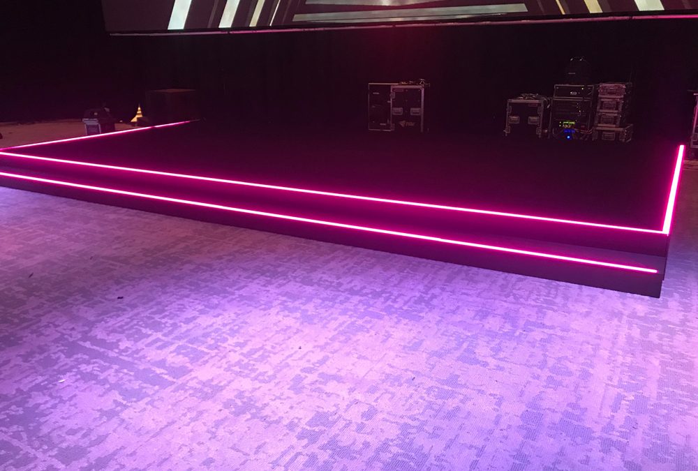 Custom LED strip insert to stage