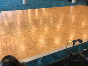 Dance floor with silver edging