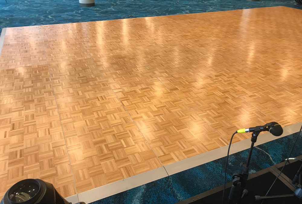 Dance floor with silver edging