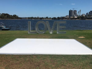 White gloss outdoor dance floor