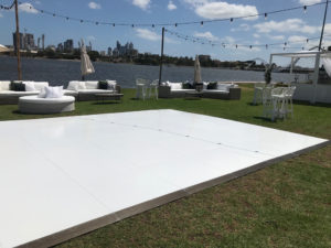 Dance floor with Perth City backdrop