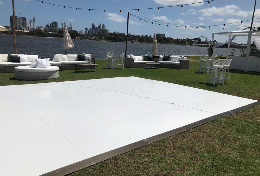 Dance floor with Perth City backdrop