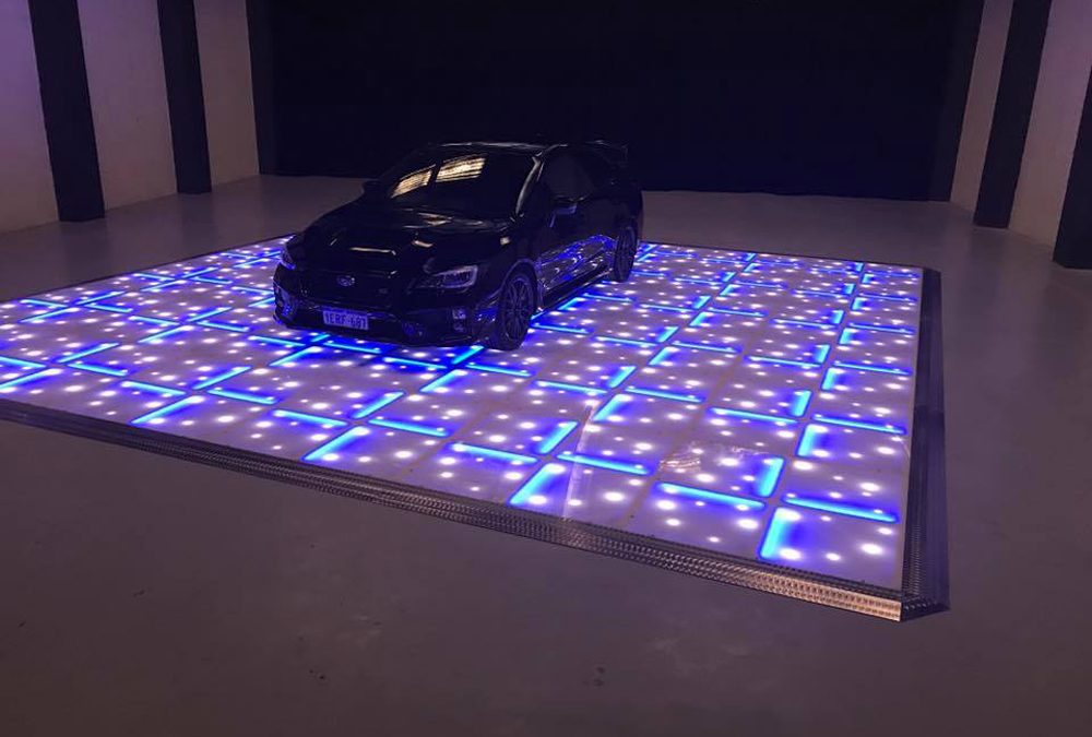 Car display on Blue LED with stars