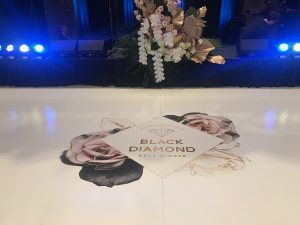 White Gloss Dance Floor with Logo for Lifeline WA Black Diamond Ball