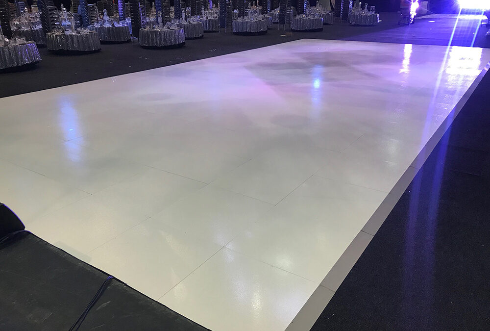 Massive white gloss dance floor 19m x 9m Perth Convention Centre