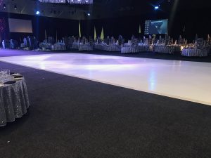 Massive white gloss dance floor 19m x 9m Perth Convention Centre