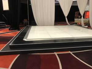 LED dance floor on a raised stage at Crown Perth