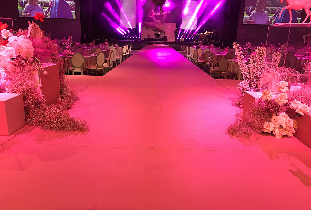 24m Bright Pink Runway for Crown Perth’s Melbourne Cup luncheon